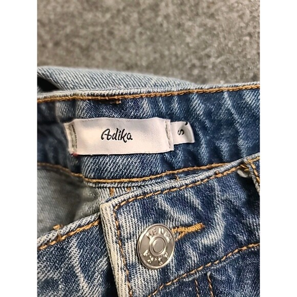 Adika Jeans Womens Size 4 Small 28x28 Straight Leg Flame Graphic Faded Denim - Picture 5 of 6